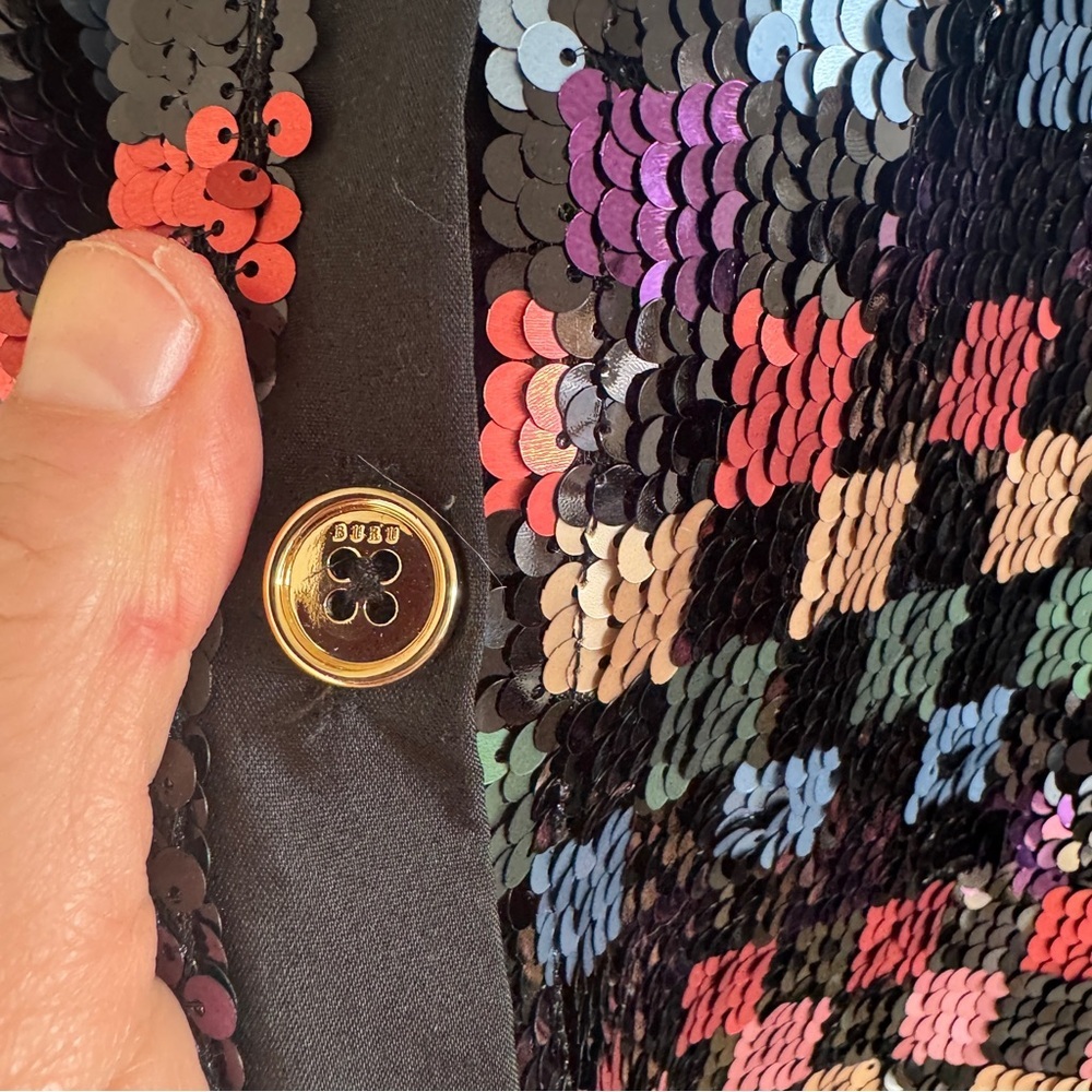 NEW Buru Mod Colorful Sequin Checkered Mini Dress L - Picture 8 of 11